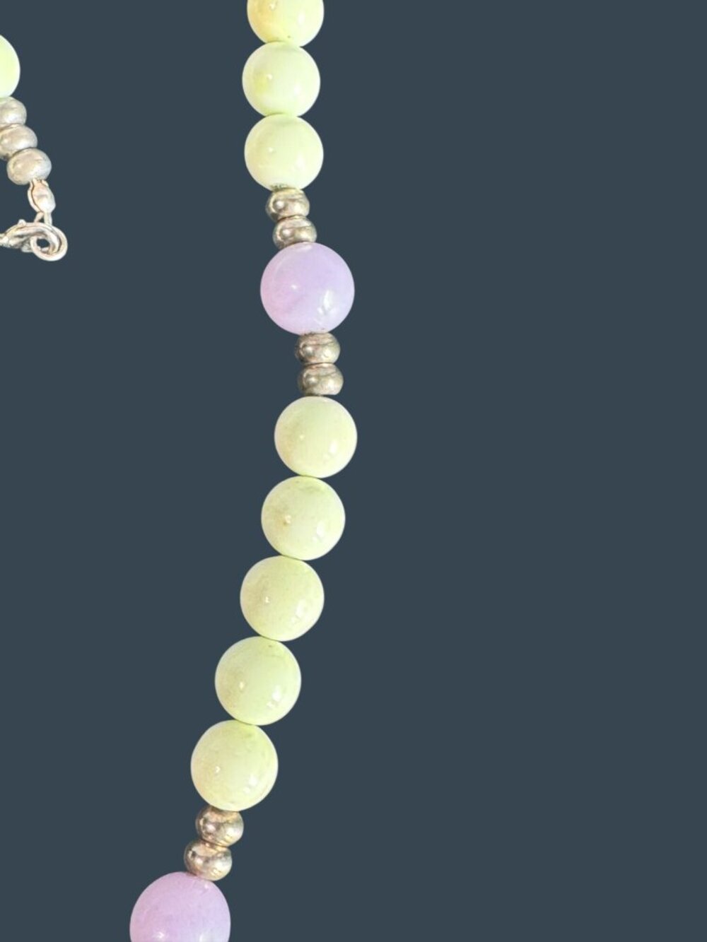 Jay King DTR Green Purple Gemstone Bead Necklace 23" 925 Sterling - Picture 8 of 9